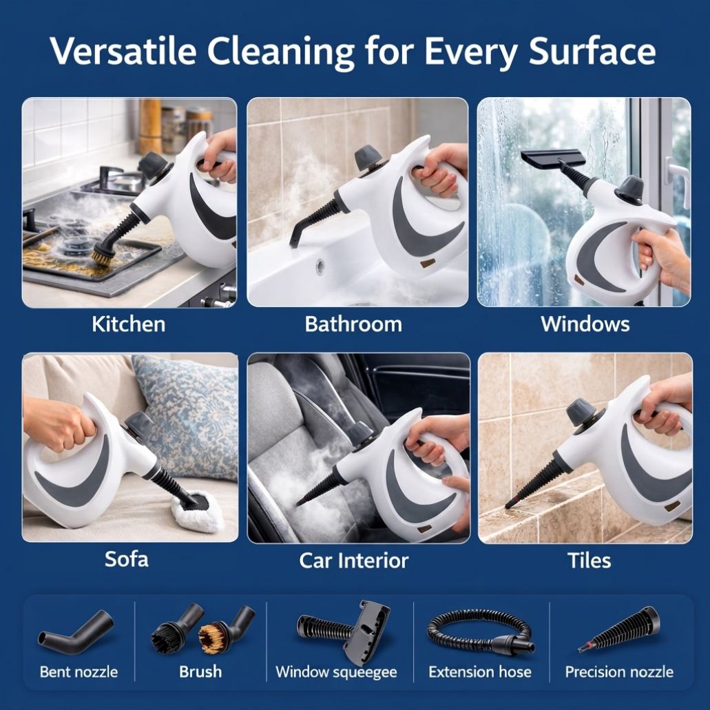 Cleanizoo Handheld Pressurized Steam Cleaner