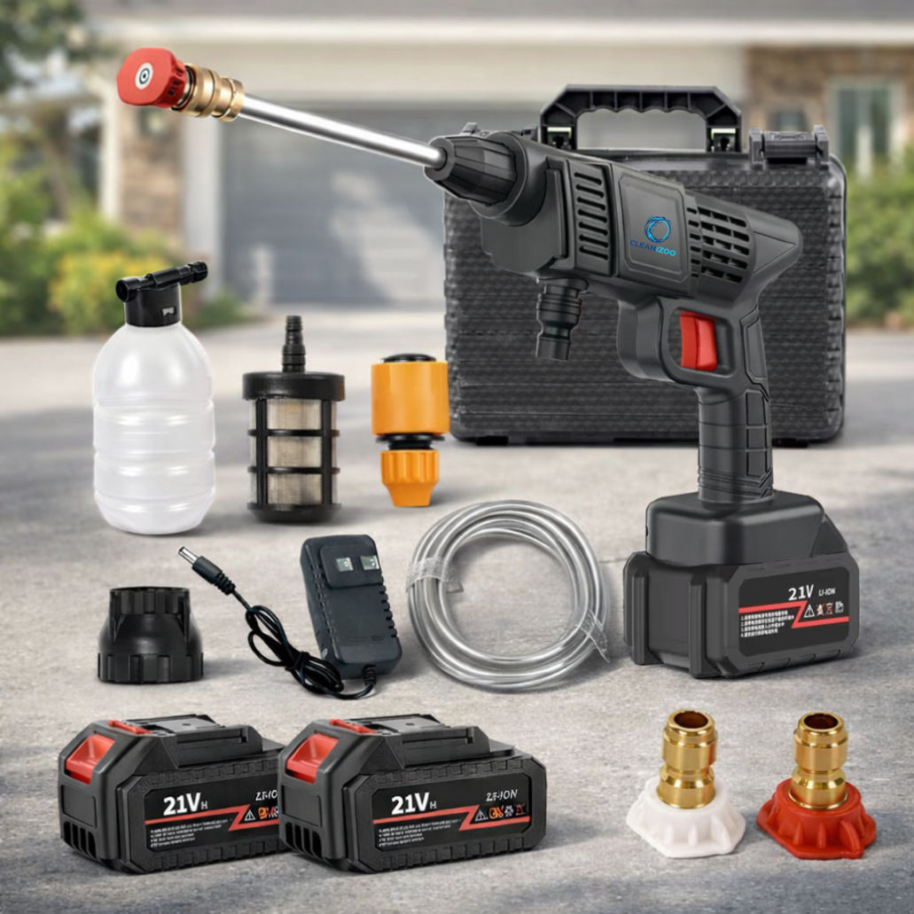 Cleanizoo™ Cordless Pressure Washer – Portable High Power Car & Garden Cleaner