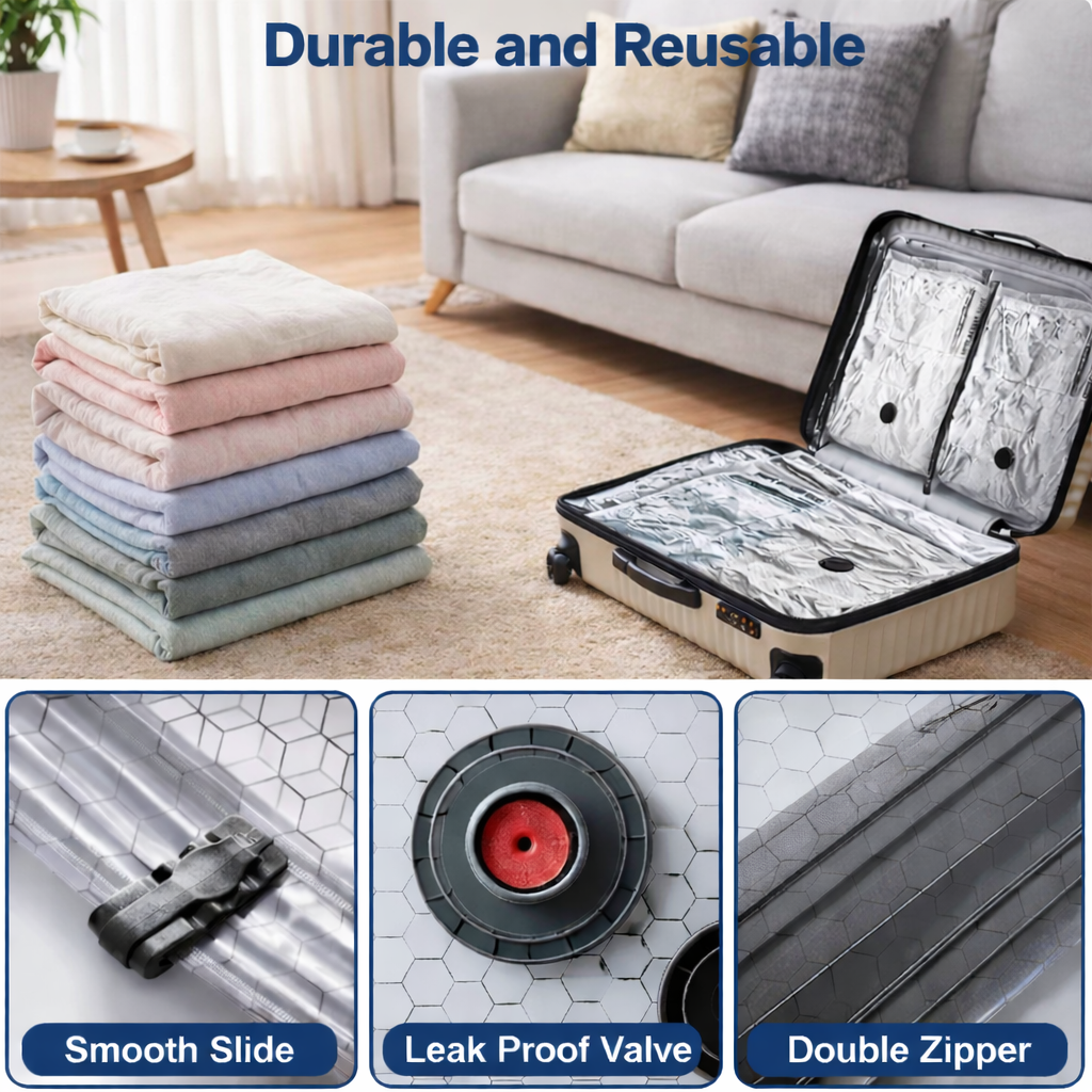 Cleanizoo™ Travel Vacuum Compression Kit – Pack 3x More with Cordless Pump (Bags Included)