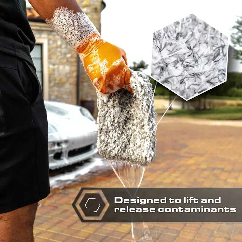 Cleanizoo Ultra-Soft Microfiber Wash Mitt – Scratch-Free Car Wash Glove